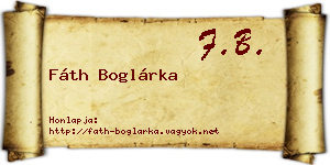 Fáth Boglárka névjegykártya